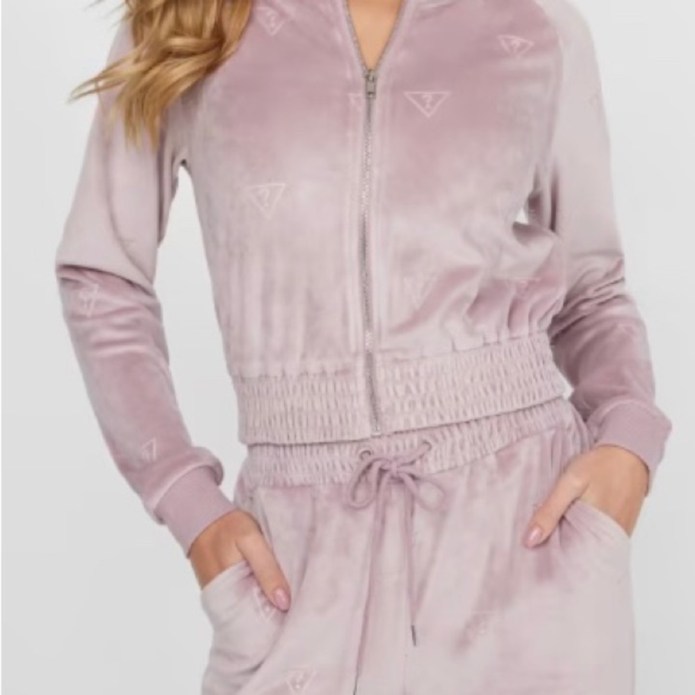 Guess Yelena Velour TrackSuit Size L (2 PC)